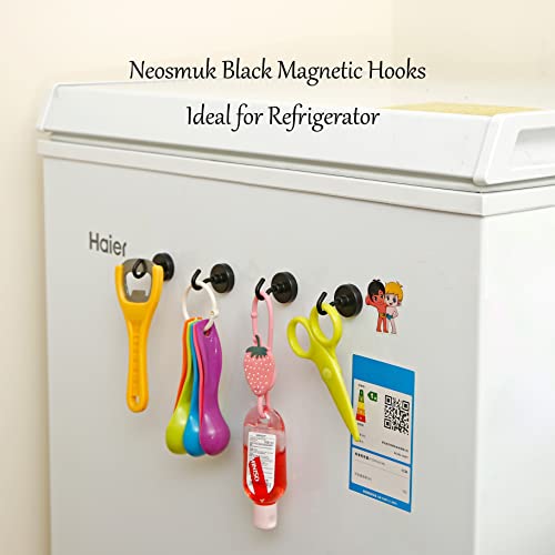 Image of Neosmuk Magnetic Hooks for Cruise Cabins, 85lb+ Heavy Duty, Black, 6 Pack