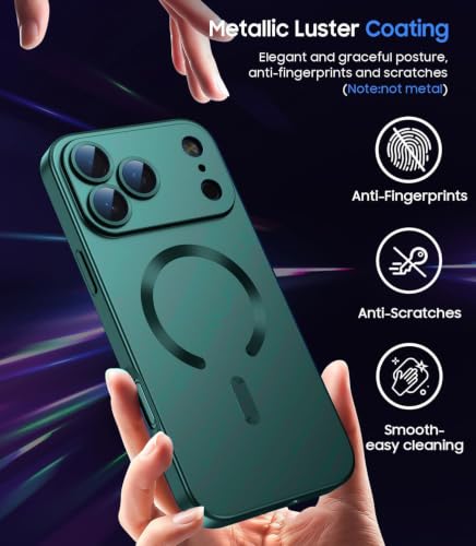 Image of DIZORO Magnetic Case for (iPhone 17 Pro Max) Case [Compatible with MagSafe][Built-in Camera Lens Protector] Slim Soft Silicone Bumper Shockproof Metallic Luster Back Cover Phone Case (Cosmos Blue)
