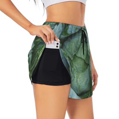 Short de course à pied imprimé chou pour femme parfait pour l'entraînement en salle de gym