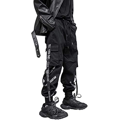 Astellarie Mens Hip Hop Jogger Cargo Pants Sport Harem Pants with Drawstring