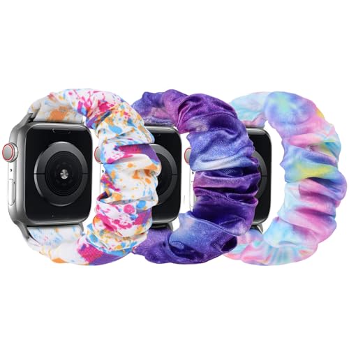 sylacor - sylacor Scrunchie Bands Compatible with Kids Apple Watch Band, Cute Stretchy Breathable Strap for iWatch Series 10 9 8 7 6 5 4 3 SE SE2 SE3 Small Wrists Boys Girls