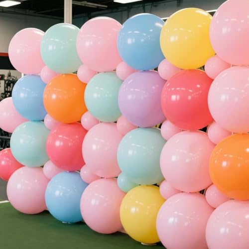 Image of 32 Pack Pastel Balloons 36 inch Multicolor Macaron Balloon for Day Girls Birthday Baby Shower Easter Party Decoration