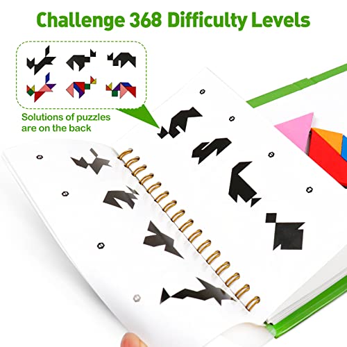 Usatdd TDDA0057 Travel Tangram Puzzle With 2 Set, Magnetic Pattern Blocks Road Trip Games Educational Jigsaw Challenge Books thumb #3