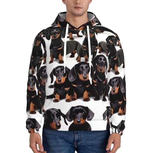 Sweat à capuche teckel pour homme pull décontracté imprimé chien
