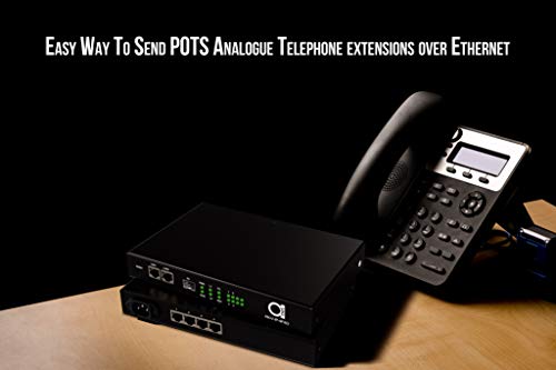 Image of 4-Port POTS Telephone Over Ethernet Extender, LAN IP Converter with FXO and FXS, 4-in-1 Device for Phone to Ethernet, Phone to Fiber, RJ-45 Twisted Pair, Active Fiber Optic Voice Connection
