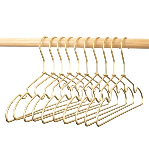 Image of Koobay 12.6” Matte Gold Metal Kids Baby Hangers, 60Pack, Non Slip Suit for Coated Wire Children Clothes Hangers Closet Storage, Retail Display,Space Saving for Toddler Coats Infant Hangers