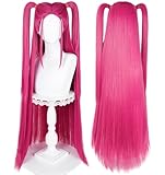 LABEAUTÉ Rose Red Cosplay Wig for Women, Girls High Temp Synthetic Fiber Wig for Cosplay Synthetic Hair Halloween Costume Party Hair