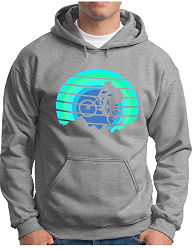 Sweat à capuche vélo de montagne homme pull cycliste gris de taille S à 4XL OM3