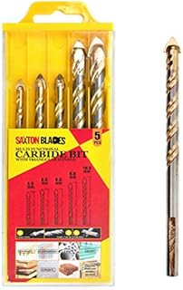 Saxton 5pc Multi-Material Tile Drill Bits Set for Ceramic Porcelain Granite Marble Masonry Glass etc