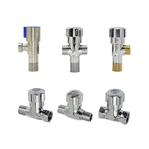 DQFOCPHHAA Pipe Fittings Brass 1/2 Inch, Male, Female, Female, Tap Threaded Joint, T-Shaped 2/3-way, Manifold Valve Pipe Joint, 1 (Color : A x Brass)