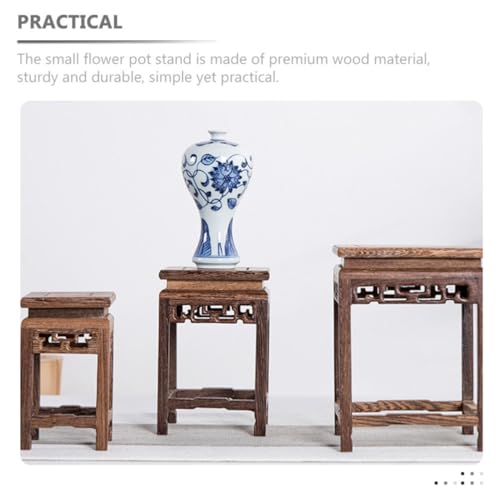 Support en bois pour pot de fleur style chinois antique - 4