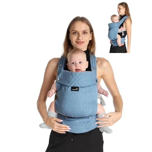 GROWNSY Baby Carrier Newborn to Toddler, Lightweight Ergonomic 7-44 lbs Newborn Carrier with Head Support, Easy to Wear Hands Free Infant Carrier for