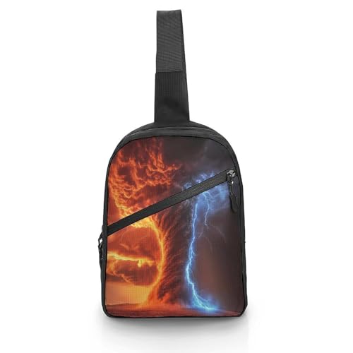 Tornado Thunderstorms Chest Bag Foldable Crossbody Unisex Pack Travel Hiking Adjustable Shoulder Straps Sling Bags