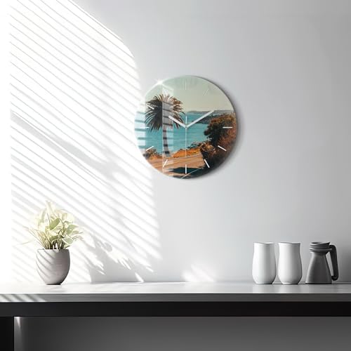 Horloge en verre sans tic-tac Wallfluent 30 cm pour dormir au calme