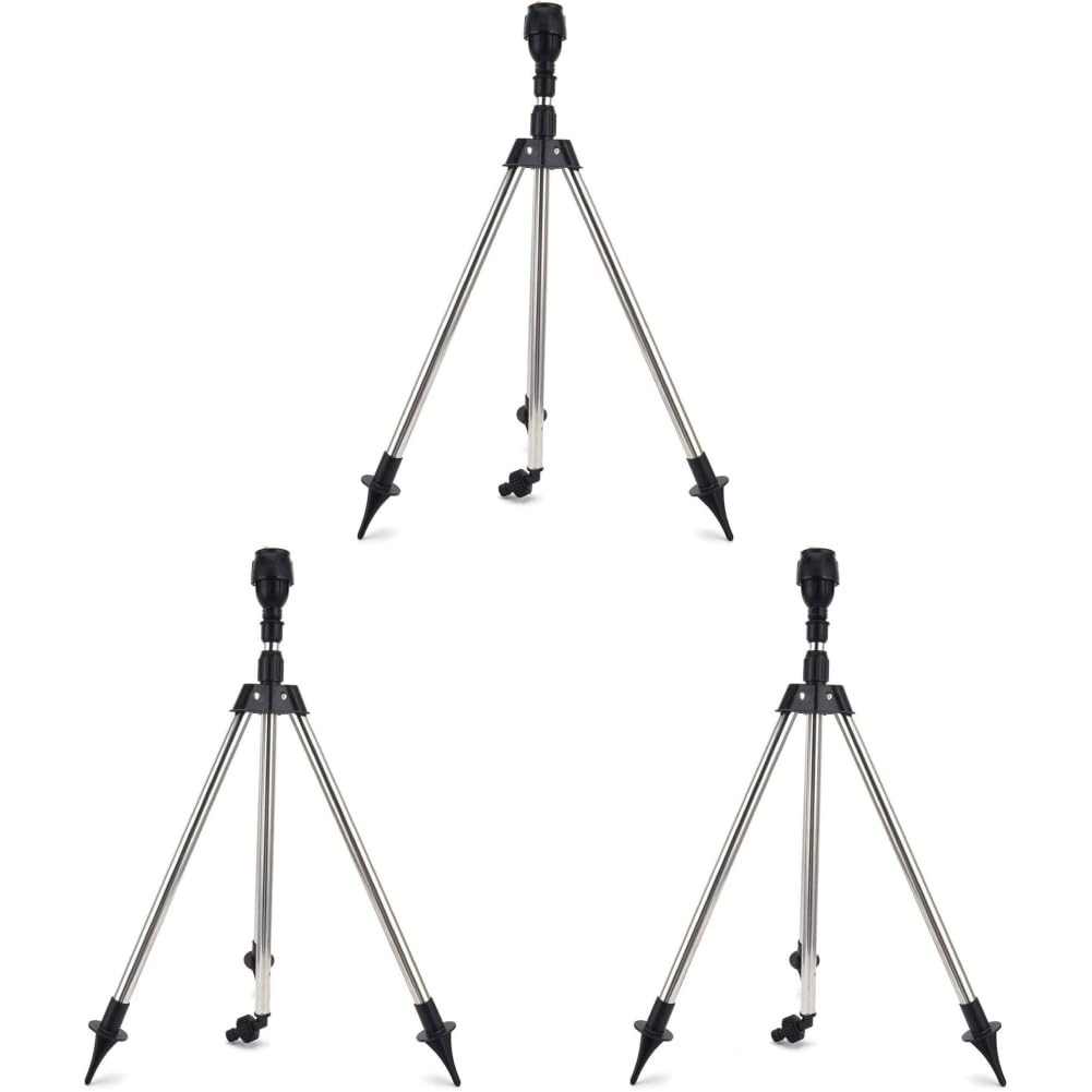 Dreibein Rasensprenger 360 Grad Wasser Sprinkler Automatischer Gartensprenger mit Metallgestell for Rasen Bewässerung