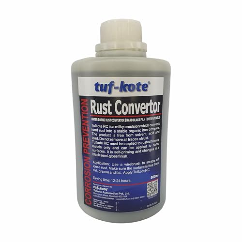 Image of tuf-kote Water-Based Rust Converter Primer All-in-One, Ultimate One-Step Solution to Convert Rusted Metal Surfaces & Prevent Further Rusting [500ML]