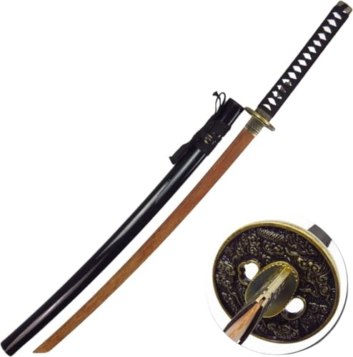 ZorTery 木刀 竹刀 居合練習刀 太刀 唐横刀 竹製 鞘付き 剣道 剣術 素振り用 練習用 道具 初心者向け 快適なグリップ コスプレ 筋トレ トレーニング用 トレーニング用 剣道武道鍛錬 居合道稽古 素振練習用 (A)