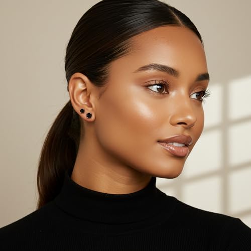 Image of 5 Pairs 14K Gold Plated Stud Earrings for Women, Hypoallergenic Earring Sets for Multiple Piercing, Premium Cubic Zirconia Studs Earrings for Women