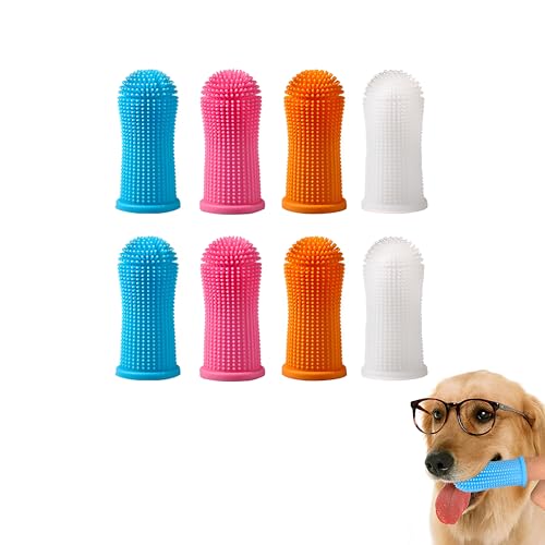 ZXfad 8pcs Dog Toothbrush 360 Pet Dental Cleaning Toothbrush Dog and Cat Dental Cleaning and Care