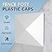 4x4 Vinyl Fence Post Caps, White PVC Decorative Pyramid for Actual 4