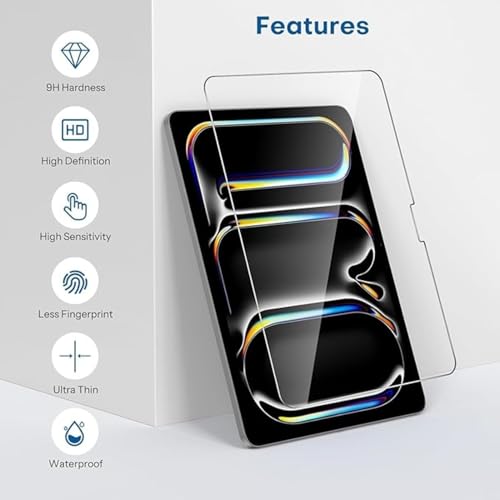 Image of Premium Tempered Glass Screen Protector for iPad Pro 11 inch (M4 2024) [Anti-Scratch] & [9H Surface Hardness] - Pack of 2