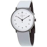Zifferblatt: weiß JUNGHANS max Bill Armbanduhr Kleine Automatik Lederband grau 027/4006.04