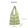 CUNGGI Gestrickte Umhängetasche, Gehäkelte Tragetasche mit süßem Herzmuster, Hobo-Tasche, gestrickt zum Einkaufen Schultertasche Tote Bag hohle Shopper Strandtasche für Damen (Grün) #2
