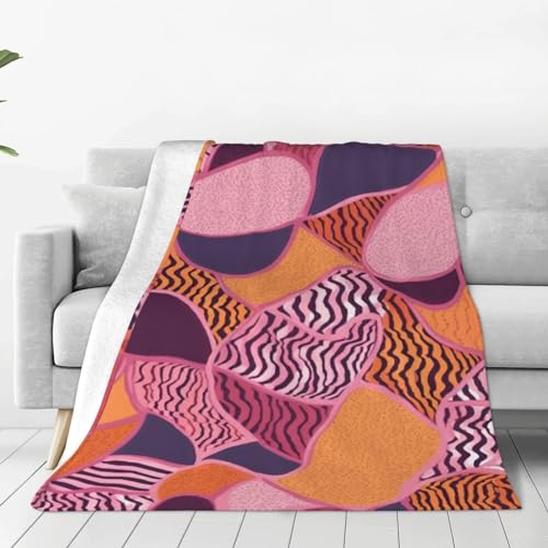 Couverture polaire pelucheuse confortable plaid chaud rose orange