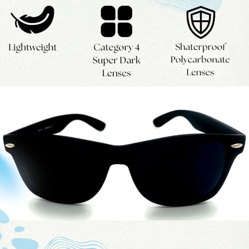 Super Dark Category 4 Black Out Vintage Retro Shades Sunglasses for Men Women Light Sensitivity 5