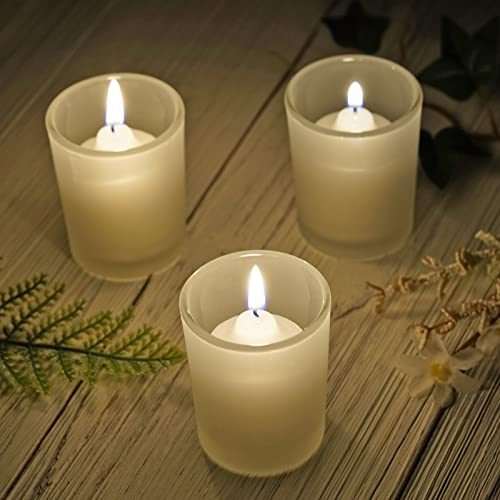 TABLECLOTHSFACTORY Frosted Votive Candle Holders-12/pk