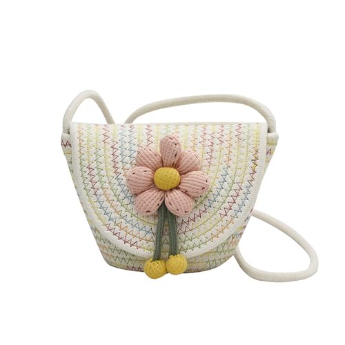 Crossbody Bags for Women Cotton Cross Body Purses Cute Handbags Flower Shoulder Bag Satchel Phone Wallet Multi(Pink Flower)
