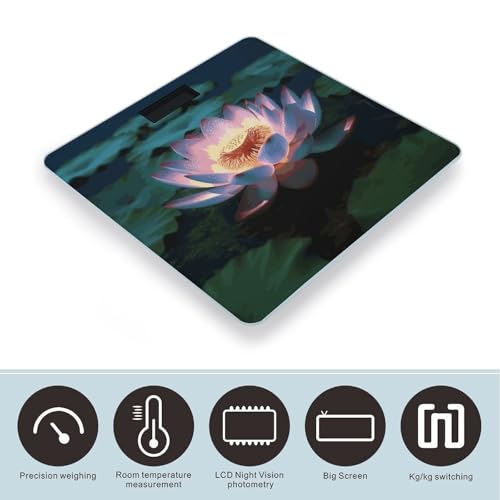 Báscula de baño digital Lotus Flower con pantalla LCD miniatura 3