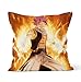 Taie d'oreiller décorative double face avec fermeture éclair cachée, motif Fairy Tail Natsu Dragneel, idée cadeau, décoration de voiture, maison, canapé, literie, taille 45 cm x 45 cm