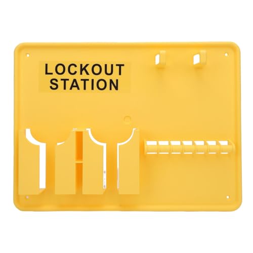 Wall Mounted Lockout Tagout Station Kit, Easily Recognizable, Pre Drilled