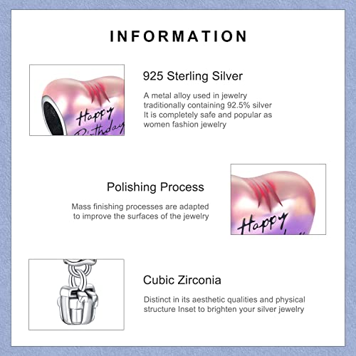 Birthstone Charm 925 Sterling Silver Pendant Dangle Beads Happy Birthday Hot Air Balloon for Bracelets and Necklaces,Birthday Jewelry Gifts for Women Friends3