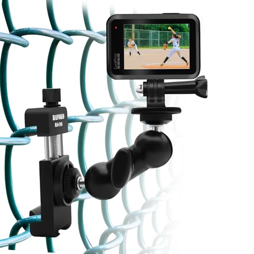 Support de clôture de baseball en aluminium C08 pour caméras d'action et smartphones