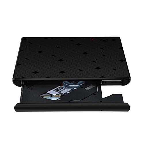 Externe Optisches Laufwerk USB 3.0 Schwarz CD/DVD Laufwerk +/- RW Ultra Dünn Tragbar Brenner