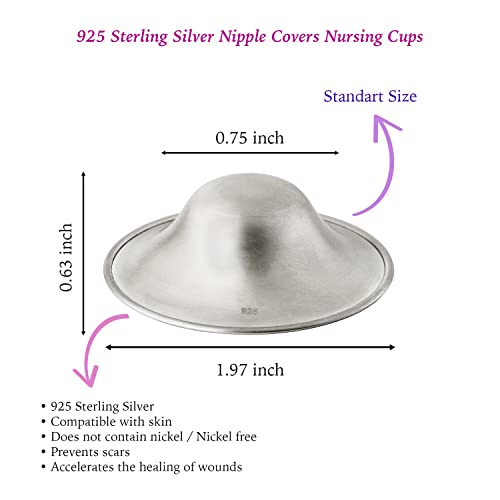 Otto Angelino Silver Nursing Cups - Nipple Shields For Breastfeeding Mothers, Soothe, Protect, Reusable, Tender, And Handmade Nipples Breast Shells, Milk Saver To Collect Breastmilk Leaks #TOP1