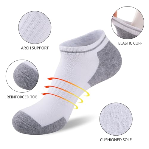COOVAN Mens Athletic Ankle Socks Running Cushioned Breathable Low Cut Sports Workout Socks（12 Pairs）3