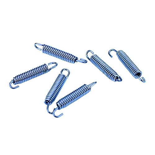 Qiilu 6 Stück Auspuffrohrhaken, Schalldämpfer aus Stahl, Auspufffedern für Motorrad, Scooter, ATV, Blau