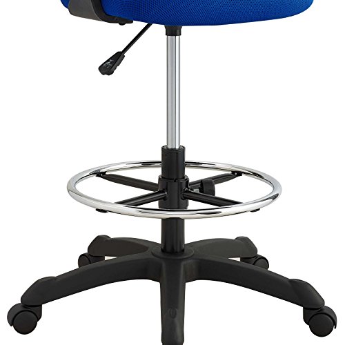 Image of Modway Thrive Drafting Chair - Tall Office Chair for Adjustable Standing Desks in Blue