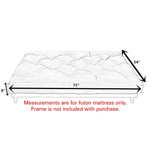 Trupedic X Mozaic - 8 Inch Full Size Standard Futon Mattress (Frame Not Included) | Basic Midnight Black | Great For Kid's Rooms Or Guest Areas - Many Color Options #TOP6