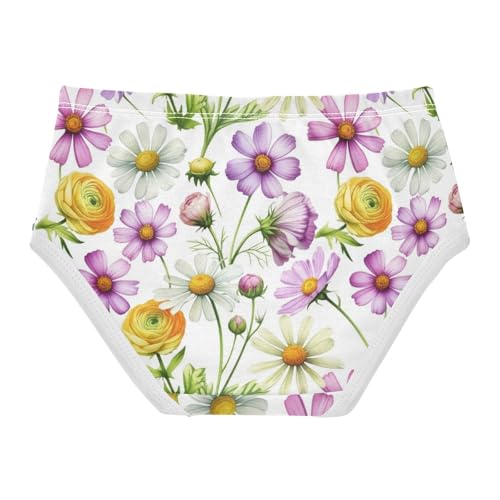 Joisal Pastel Watercolor Flowers Cute Panties Girl Girls Underwear Toddler Cotton Flower Kids Briefs Undies 2t2
