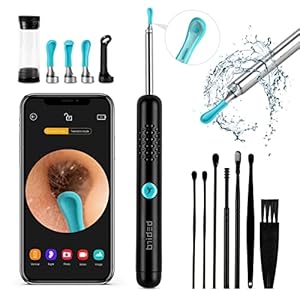 Ear Wax Removal Tool Camera – R1 Upgraded Anti-Fall Off Eartips Ear Cleaner with Camera, Wireless Otoscope with 1080P HD…