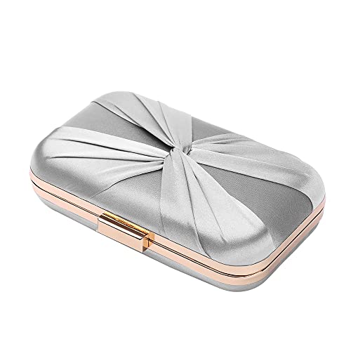 Image of Pleated Satin Clutch Purse For Women Wedding Bridal Clutch Bag Prom Party Clutch