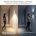 Rechargeable Smart Led Motion Sensor Ambient Light, Smart Rechargeable LED Night Light, Dynamic RGB LED Wall Lamp, Punch-Free Color Changing Motion Sensor Light for Stairs (6, Brown)