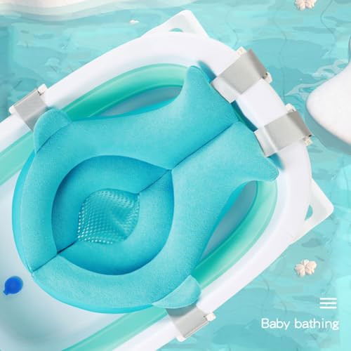 Image of Baby Bath Seat Support Net Soft Infant Bathing Seat Support Mat Suspension Shower Pad Adjustable Non-Slip Newborn Bathtub Sling Mat Baby Sink Bather Tub Shower Net Bathtub Sit Up Mesh 0-6 Month