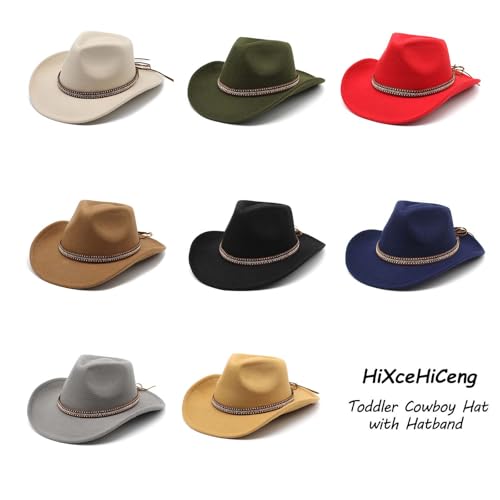 Western Cowboy Hat for Toddler Boys Girls Wide Brim Kids 3-8T Cowgirls Cowboys Felt Fedora Hats3