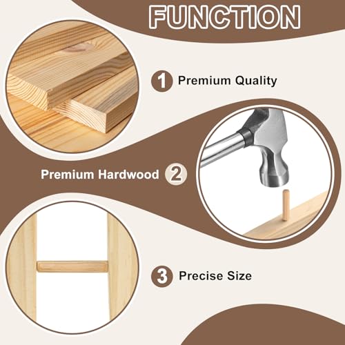 Pasadores de madera 6x60mm sourcing map taco estriado 200 uds 4