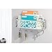 mDesign Wall Mount Metal Entryway Storage Organizer Mail Sorter Basket with 5 Hooks - Letter, Magazine, Coat, Leash and Key Holder for Entryway, Mudroom, Hallway, Kitchen, Office - Chrome